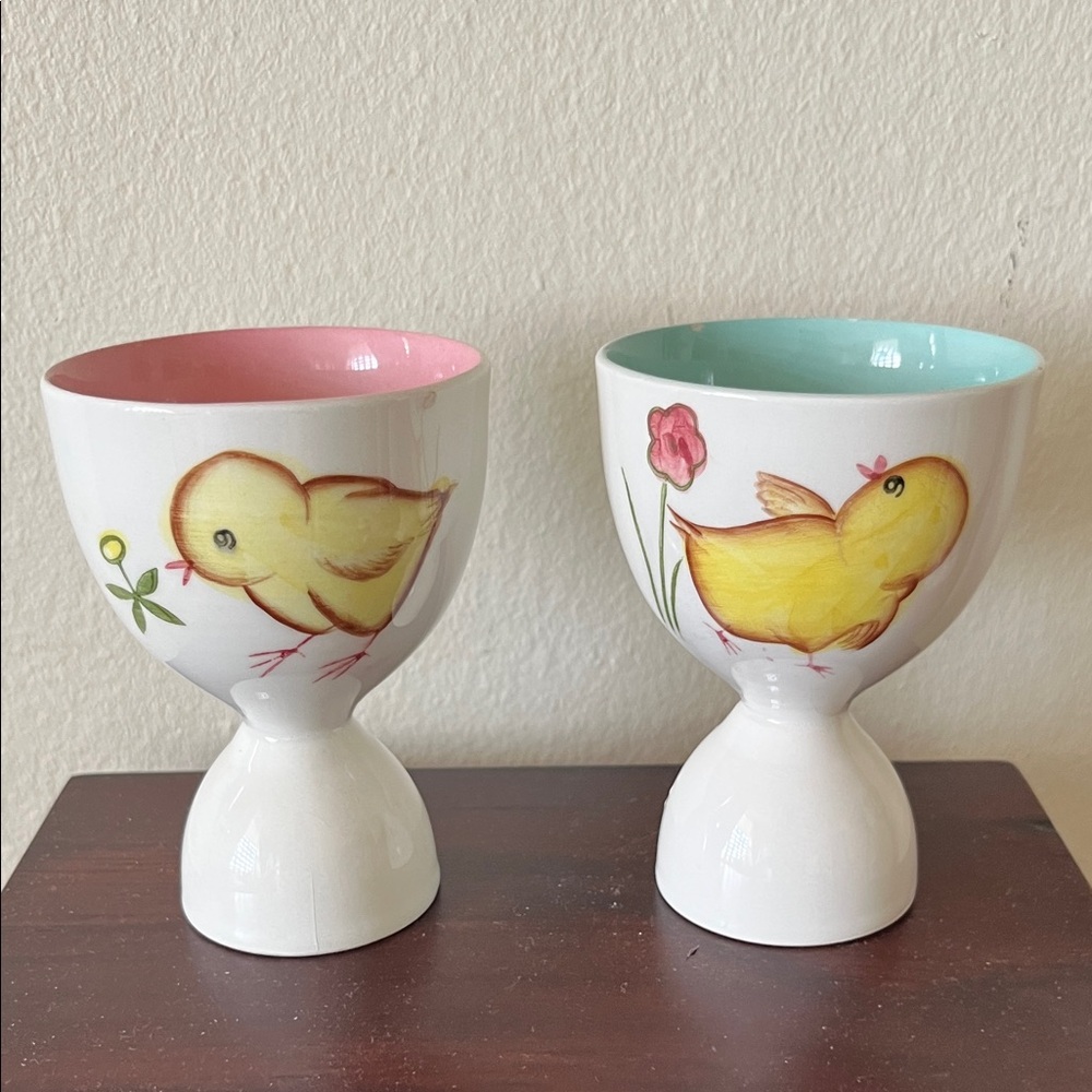Easter Spring Vintage Chick Egg Cups 3-1/2” Make Serving Eggs Fun